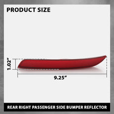 G-PLUS Bumper Reflector Right for BMW F10 5-Series M Package 2011-2016 Red Side View