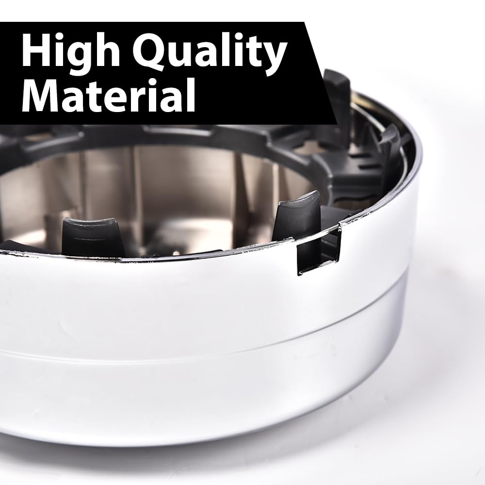 G-PLUS Rear Wheel Chrome Center Hub Caps Compatible with Dodge Ram 3500 1-Ton Dually 2003-2017 8-Lug 5 Slot 17" Steel 560-8010