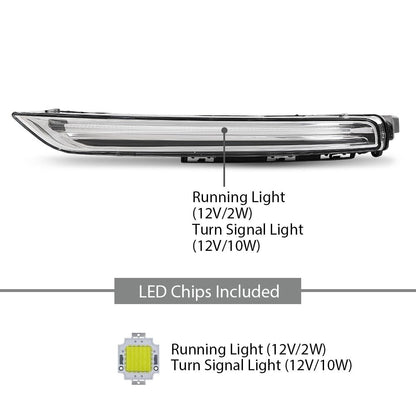 G-PLUS Pair LED Fog Lamps DRL Daytime Running Lights, Compatible with Porsche Cayenne 958 2015-2017, LH Driver RH Passenger 2PCS, 95863118130, 95863118230