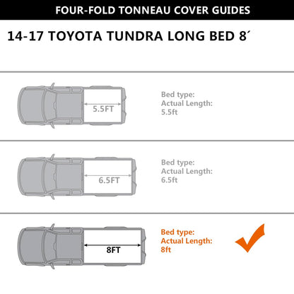 G-PLUS Soft Quad Fold Truck Bed Tonneau Cover Compatible with Toyota Tundra 2007-2013 8' Extra Long Bed (96")
