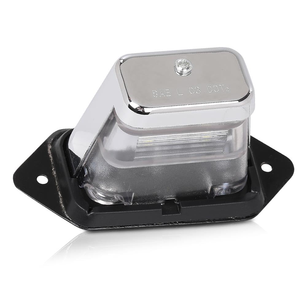 G-PLUS LED License Plate Light Compatible with Boat Trailer UTV ATV Universal 12V DC Surface Mount Chrome