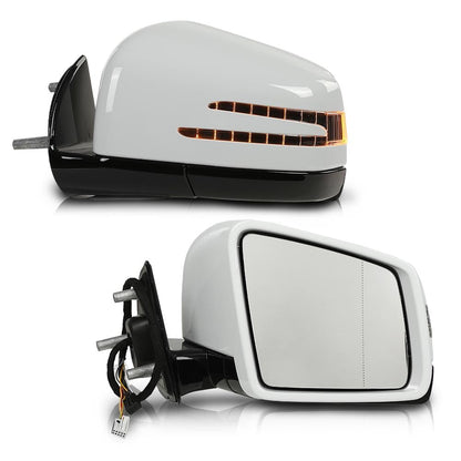 G-PLUS Rear View Side Mirror w/o Blind Spot Driver and Passenger Side Compatible with Benz M GL Class ML63 ML350 ML300 ML500 W164 X164 GL350 GL450 GL550 2005-2011 1648105193 1648104693 White