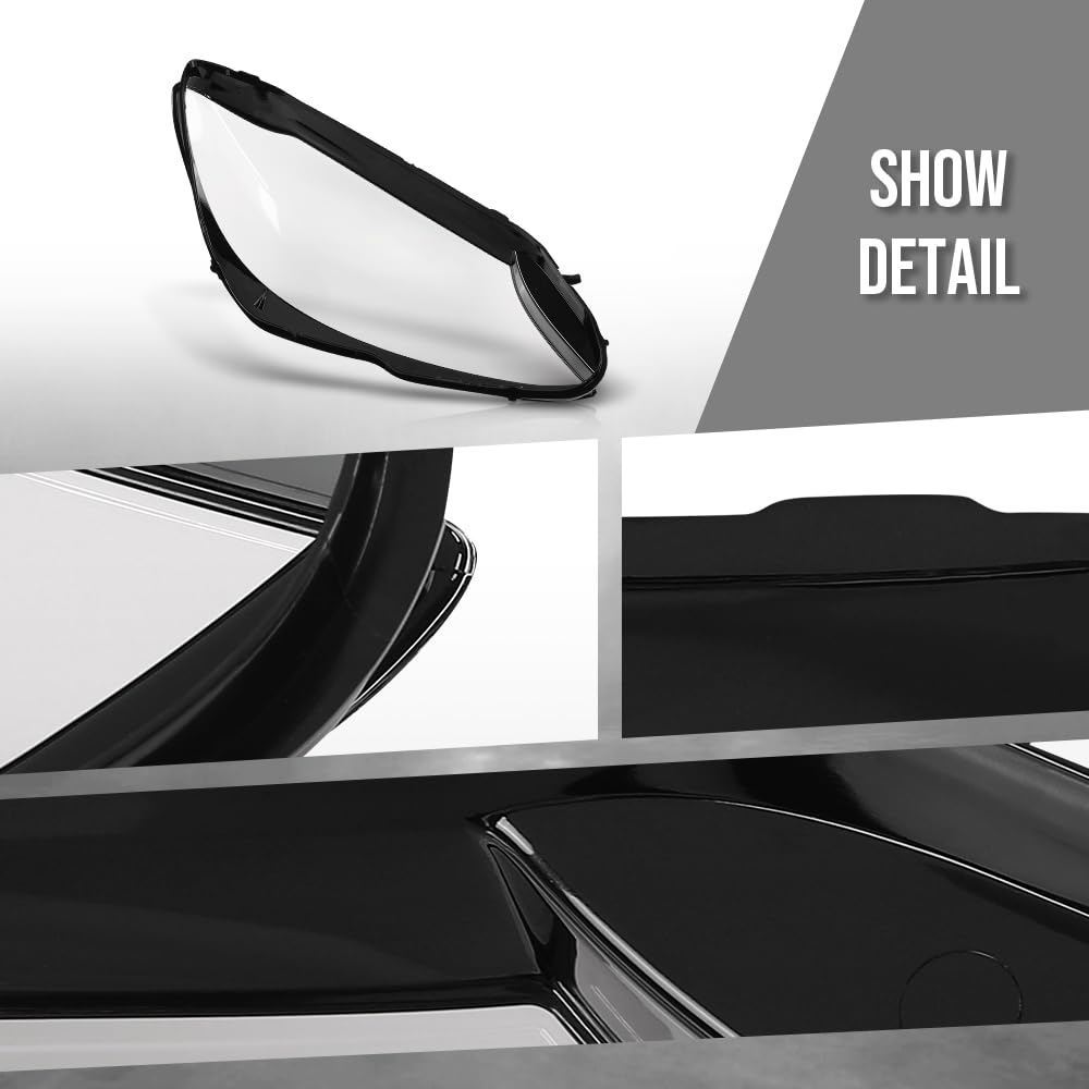 G-PLUS Headlight Lens Cover Compatible with Benz C-Class W205 C43 AMG 2019 2020 Left Side Front Headlamp Lens Cover Clear