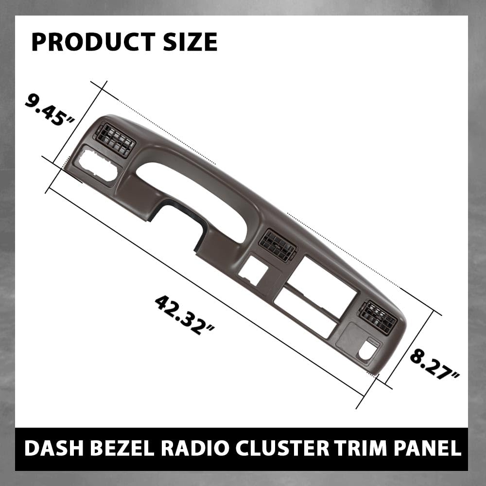 G-PLUS Cluster Radio Dash Trim Bezel Panel w/Hole Compatible with Ford F250 F350 Super Duty 1999-2004 Brown