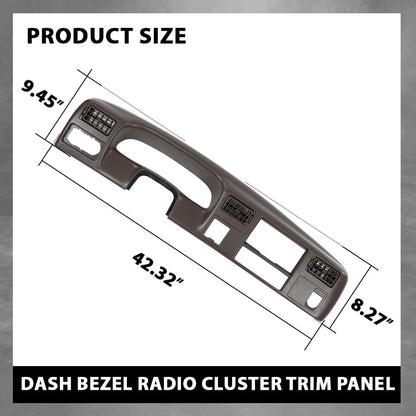 G-PLUS Cluster Radio Dash Trim Bezel Panel w/Hole Compatible with Ford F250 F350 Super Duty 1999-2004 Brown