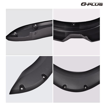 G-PLUS Fender Flares Compatible with Nissan Titan 2004-2015 w/o Bedside Lockbox, Front & Rear Wheel Cover Protector Vent Trim Textured Pocket Riveted