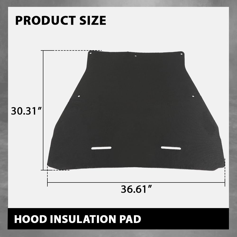 G-PLUS Hood Insulation Pad 1/2" With Clips Compatible with Ford Ranger 2006-2012
