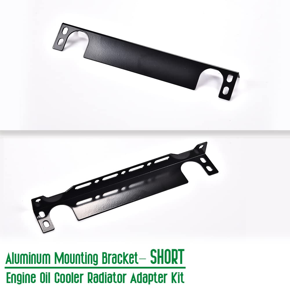 G-PLUS Universal Oil Cooler Radiator Adapter Kit Compatible With Universal 340MM Aluminum Engine Mounting Bracket Replacement (Short)