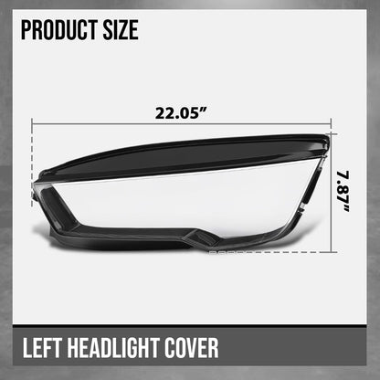 G-PLUS Headlight Lens Cover Compatible with Audi A7 RS7 2016-2018 Left Side Front Headlamp Lens Cover Clear