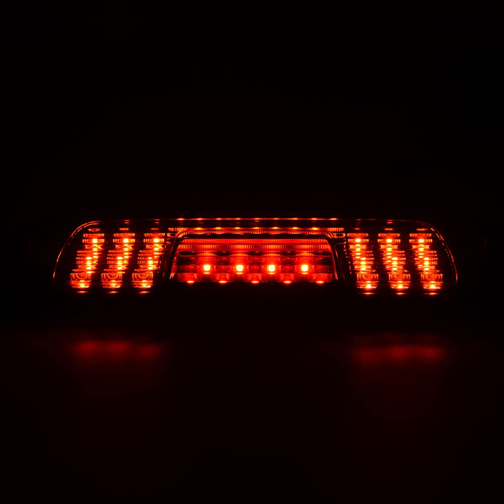 G-PLUS High Mount Rear 3rd Third Brake Light Compatible With 2014-2018 Chevy Silverado GMC Sierra 1500 2500 HD 3500 HD LED Cargo Tail Lamp Black Housing Red Lens