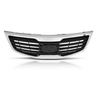 G-PLUS Front Bumper Grille with Chrome Molding Plastic Compatible with Kia Sportage 2011-2012 863503W000, KI1200147 Grill