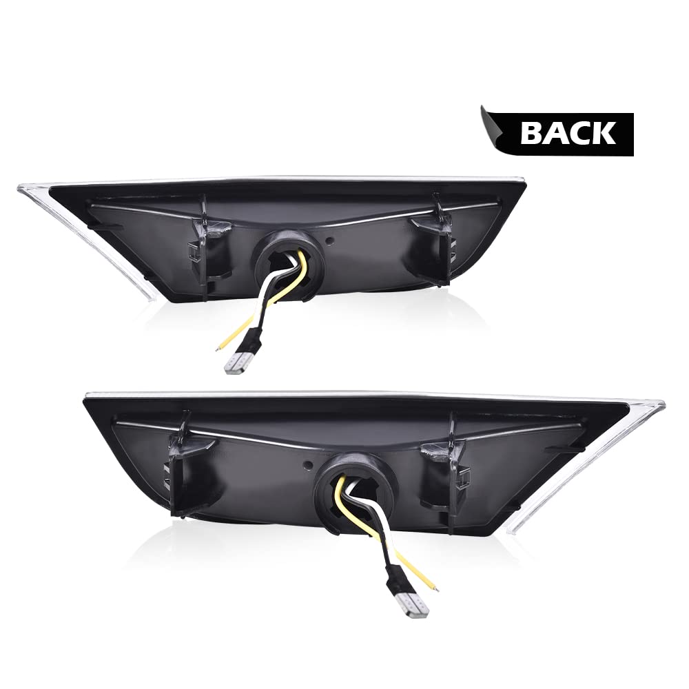 G-PLUS LED Sequential Signal Lamp Side Marker Lights Compatible with Honda Odyssey 2018 2019 2020 2021 2022 33800-THR-A01, 33850-THR-A01 Clear Lens