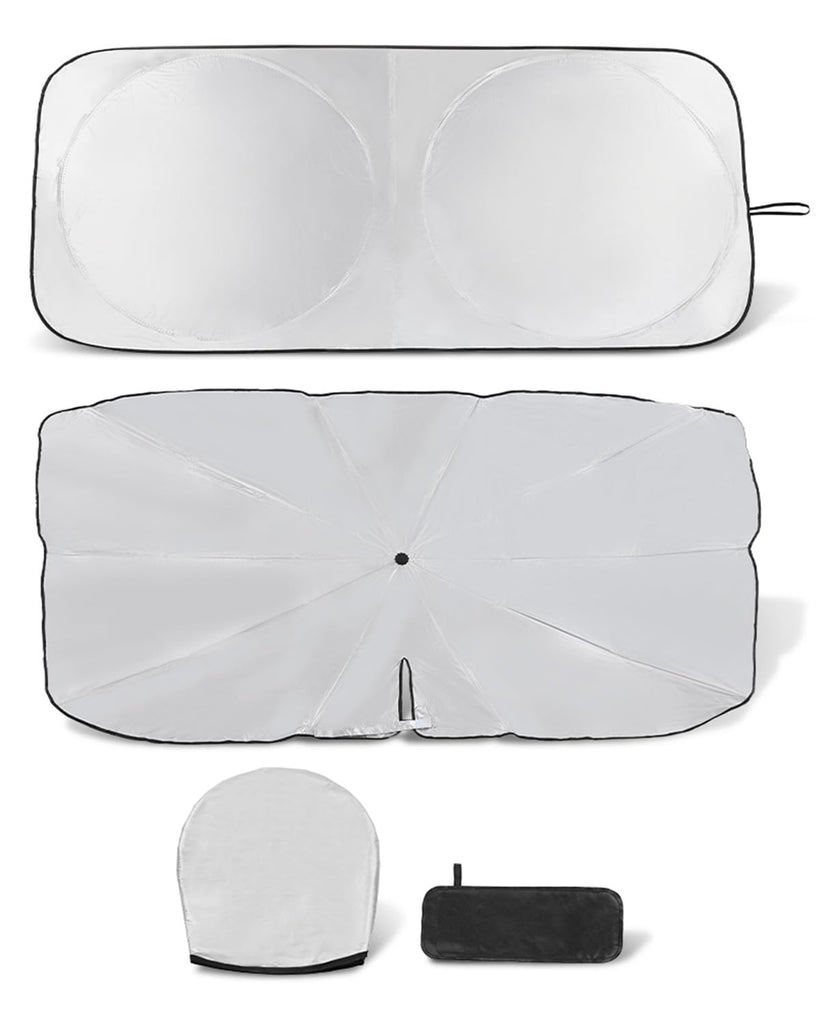 Retractable Windshield Sun Shade for car Windshield Sun Shade,99% UV Blocking,Long-Frequency and Short-Frequency Demand,Small(Sunshade 59.06"x27.56",Umbrella 55.12"x31.5")