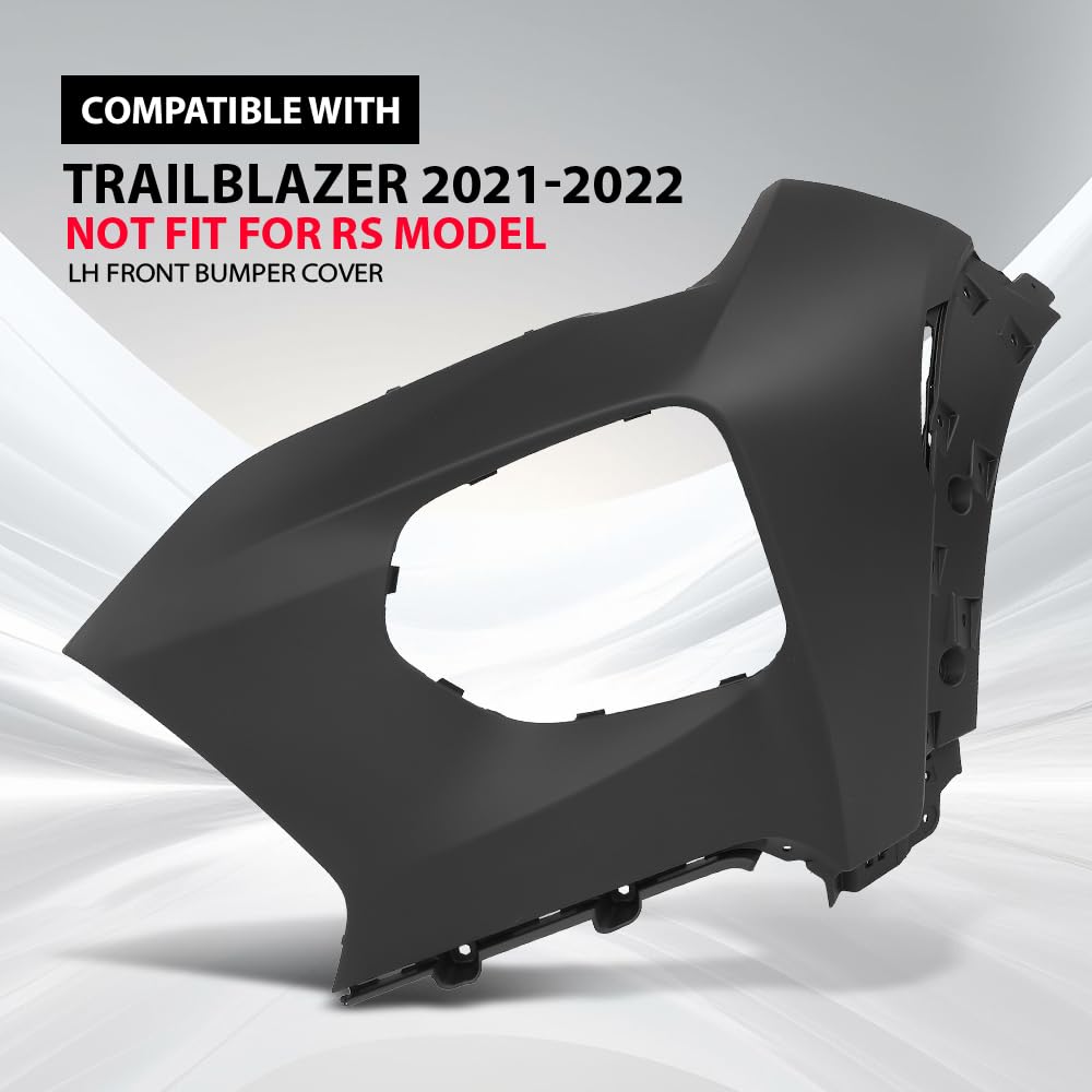 G-PLUS Front Driver Side Bumper Cover (Except RS) LH Compatible with Chevy Trailblazer 2021-2022 NOT Fit RS Model 42749518, 42772013 Black