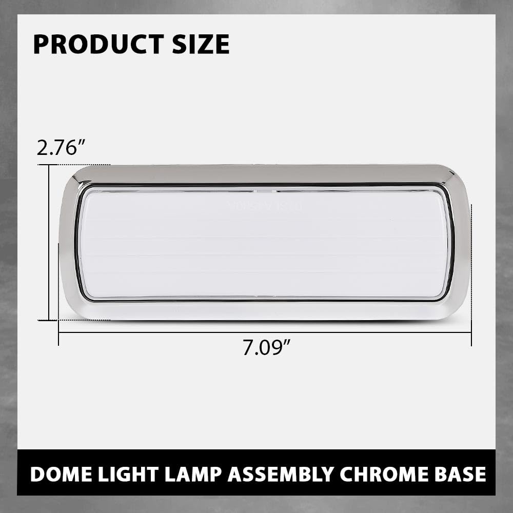 G-PLUS Dome Light Lamp Assembly LED Chrome Base Compatible with 1960-1972 Chevy GMC Pickup Truck C/K 10 20 30