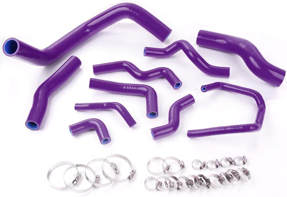 G-PLUS Silicone Radiator Hose Kit Compatible With Nissan Silvia SR20DET 200SX 240SX S13 S14 S15,Black