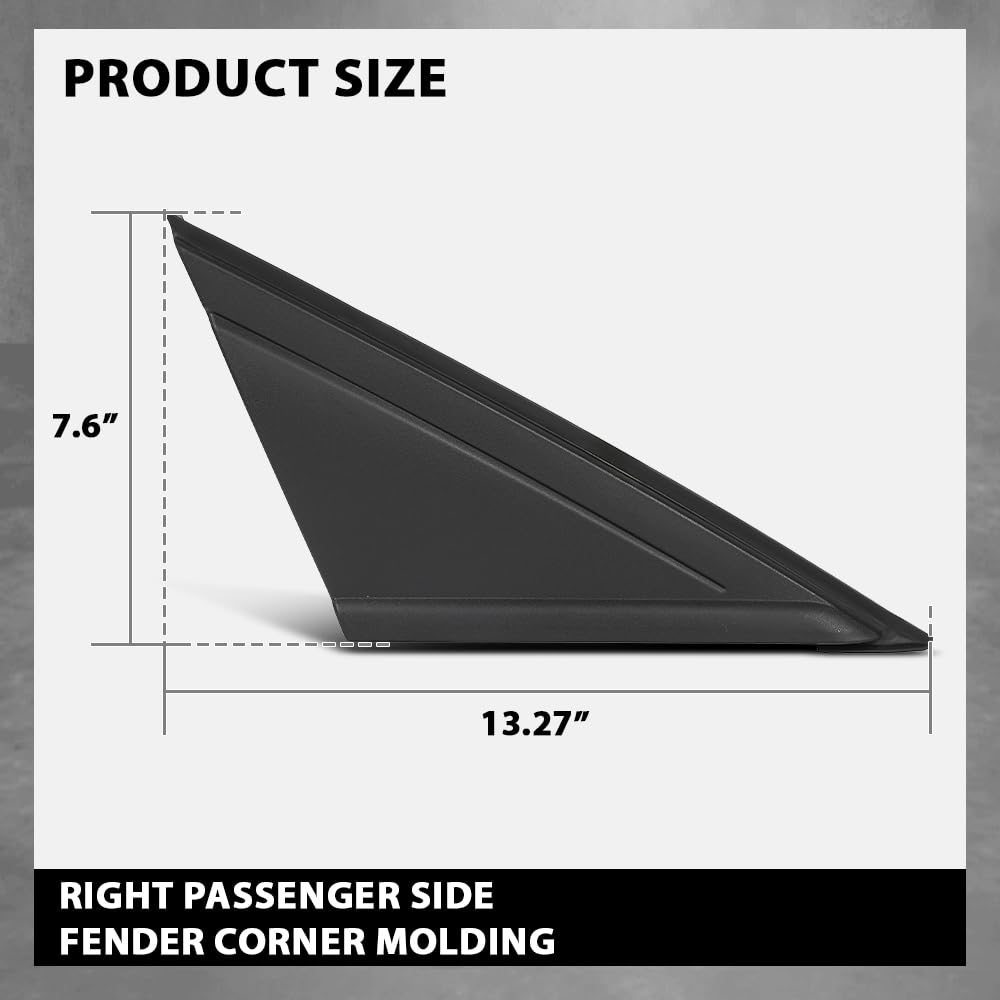 G-PLUS Left Window Mirror Fender Corner Molding Cap Triangle, Compatible with Ford Focus 2012-2018, Driver Side, CP9Z16004A