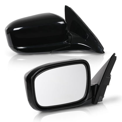 G-PLUS Power Mirror Driver and Passenger Side Compatible with Honda Accord 4-Door 2003-2007 Manual Folding 3-Pin HO1320152 HO1321152 76250SDAA13ZA 76200SDAA13ZA Glossy Black