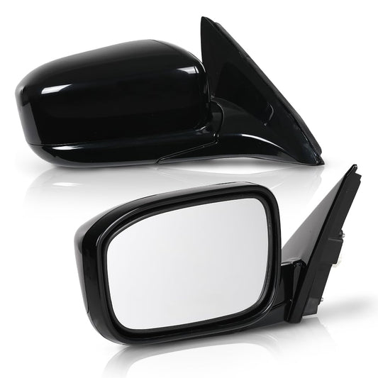 G-PLUS Power Mirror Driver and Passenger Side Compatible with Honda Accord 4-Door 2003-2007 Manual Folding 3-Pin HO1320152 HO1321152 76250SDAA13ZA 76200SDAA13ZA Glossy Black
