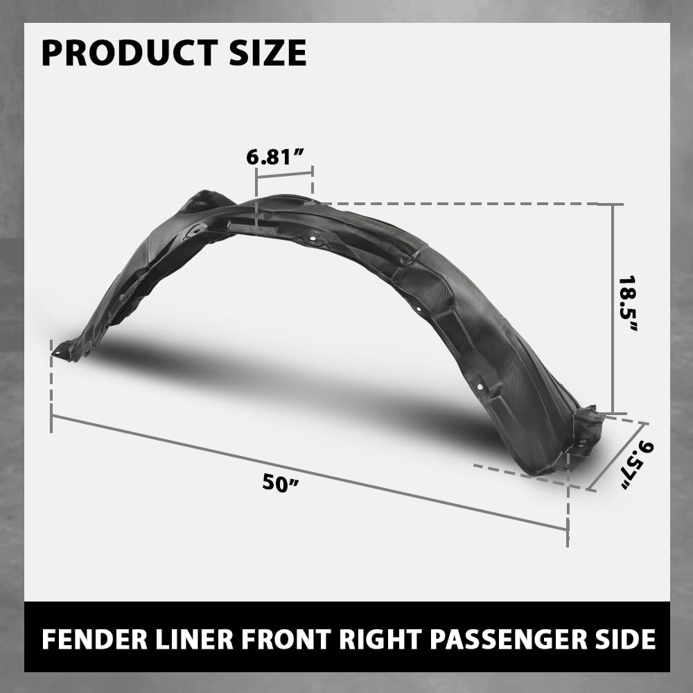G-PLUS Front Passenger Side Fender Liner Compatible with Toyota Camry L LE XLE 2012-2014,Fit Toyota Camry Hybrid 2012-2014 TO1249160