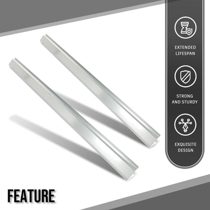 G-PLUS Rocker Panel Driver and Passenger Side Pair Compatible with Chevy Silverado GMC Sierra Pickup Truck Crew Cab 2014 2015 2016 Silver