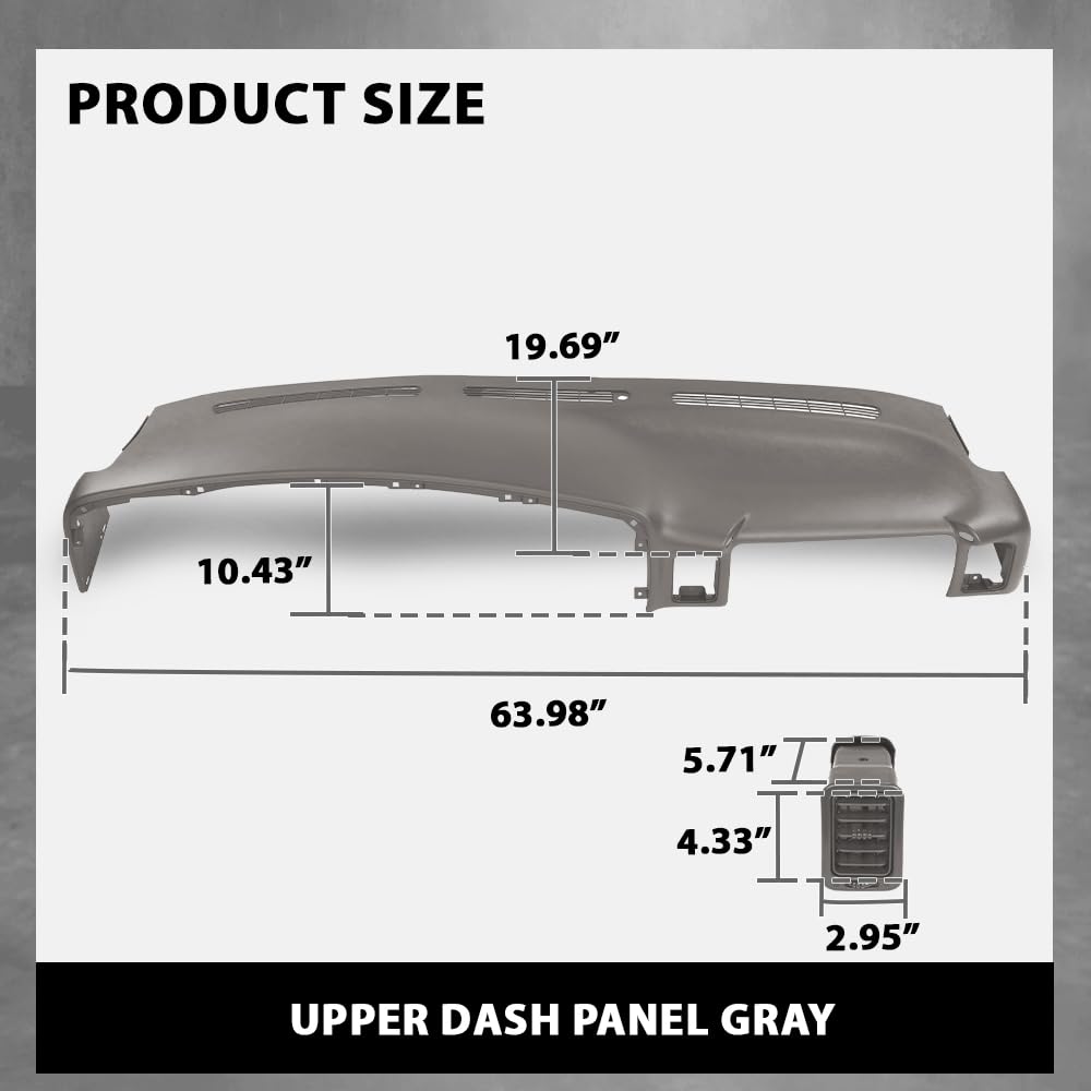 G-PLUS Upper Dashboard Dash Cover Compatible with Chevy Silverado GMC Sierra 1500 2500HD 3500 1999-2006/ Chevy Avalanche Tahoe 2000-2006/ GMC Yukon 2001-2006 (Gray)