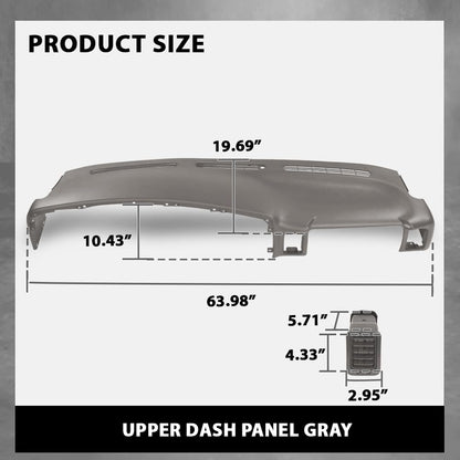 G-PLUS Upper Dashboard Dash Cover Compatible with Chevy Silverado GMC Sierra 1500 2500HD 3500 1999-2006/ Chevy Avalanche Tahoe 2000-2006/ GMC Yukon 2001-2006 (Gray)