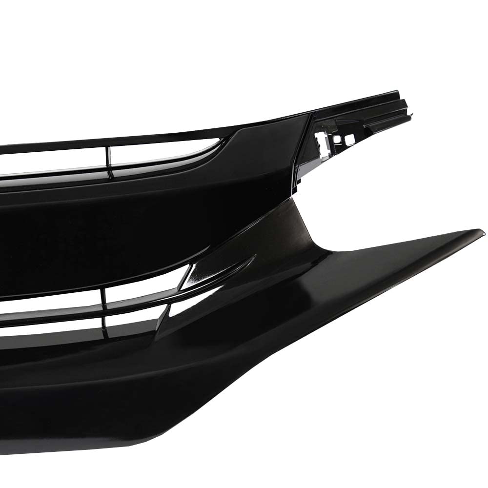 G-PLUS Front Bumper Grille w/Eye Lid Compatible with Honda Civic 10th Gen 2016 2017 2018 Front Upper Hood Grill Factory Style ABS Plastic