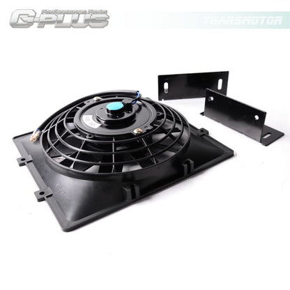 G-PLUS Universal 7" Slim Pull Push Engine Oil Cooler Radiator Cooling Fan 12V 80W Mount Kit,Black 1PCS