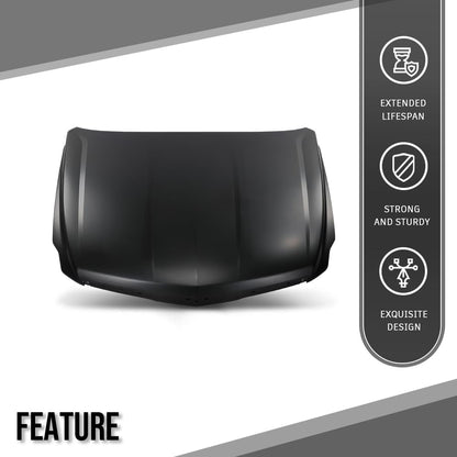 G-PLUS Front Hood Panel Primed Aluminum Compatible with Cadillac Escalade 2015-2019 Black
