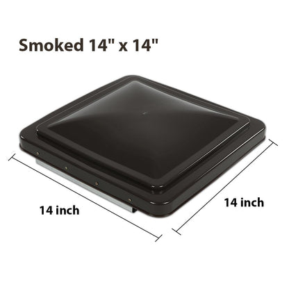 G-PLUS Replacement Roof Vent Cover Camper RV Trailer 14" x 14" Fit for Ventline pre-2008 and Elixir Style Pin 1994 and Newer Smoke 1pcs,Accessories is not assembled