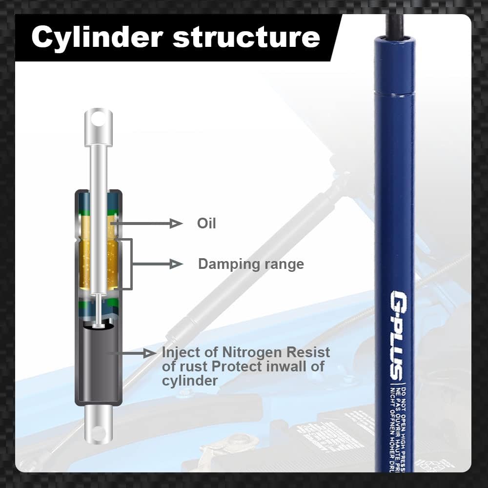 G-PLUS Gas Hood Struts Compatible with Chevy Trailblazer 2003-2006,Fit Chevy Trailblazer EXT 2002-2006,Fit GMC Envoy Silver Gas Shock Lift Supports