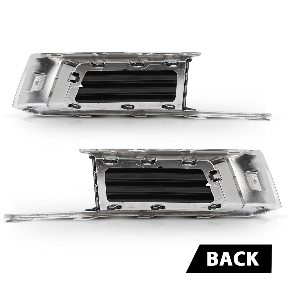 G-PLUS Fog Light Covers Bezels Trim Set Pair Front Compatible with Cadillac XTS 2018-2019 Chrome Black