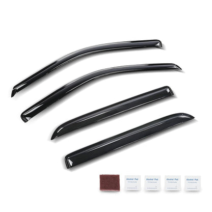 G-PLUS Out-Channel Window Vent Visor Deflectors Rain Guards Fit Dodge Ram 1500 Crew Cab 2009-2018 Fit Ram 2500 & 3500 Crew & Mega Cab 2010-2025 4 PCS Smoky