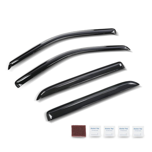 G-PLUS Out-Channel Window Vent Visor Deflectors Rain Guards Fit Dodge Ram 1500 Crew Cab 2009-2018 Fit Ram 2500 & 3500 Crew & Mega Cab 2010-2025 4 PCS Smoky