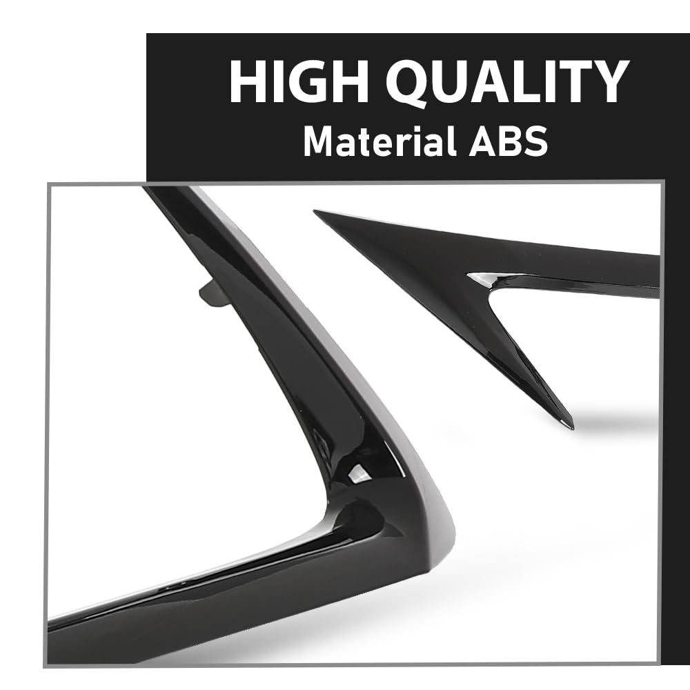 G-PLUS Front Grille Molding Outer Trim Set 2pcs Compatible with LX CT200H 2014-2017 Glossy Black