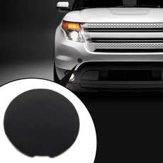 G-PLUS Tow Hook Cover Cap for Ford Explorer 2011-2015 Front Bumper Black Front View