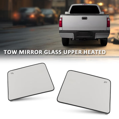 G-PLUS Mirror Glass Heated Left+Right Upper Compatible with Ford F150 Pickup Truck 2013-2014,Fit Ford F250 F350 F450 F550 Super Duty 2008-2016 FO1324150, FO1325150 White