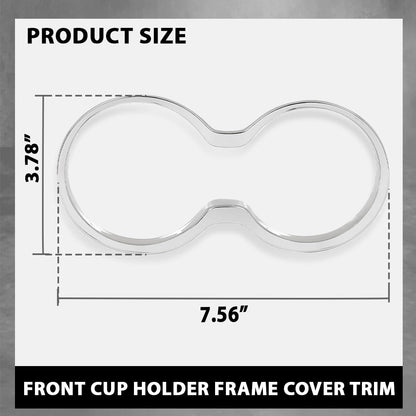 G-PLUS Chrome Cup Holder Trim Cover Frame Decorative Interior Accessories Compatible with Jeep Grand Cherokee 2011-2021