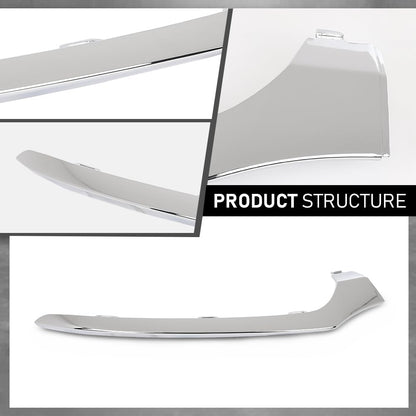 G-PLUS Front Outer Bumper Molding Driver Side Compatible with Benz C300 (submodel: 4Matic, Base) 2015-2018 For Models With AMG Styling Package, Without Night Package 2058851374
