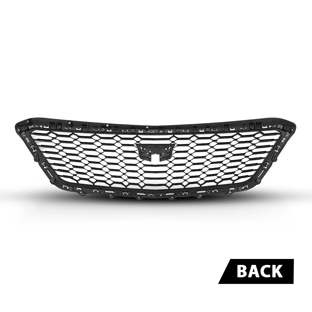 G-PLUS Bumper Grille Grill W/O Camera Front Upper Compatible with Cadillac XT4 2021-2023 84536239, 84658410, 84504262 Chrome Black