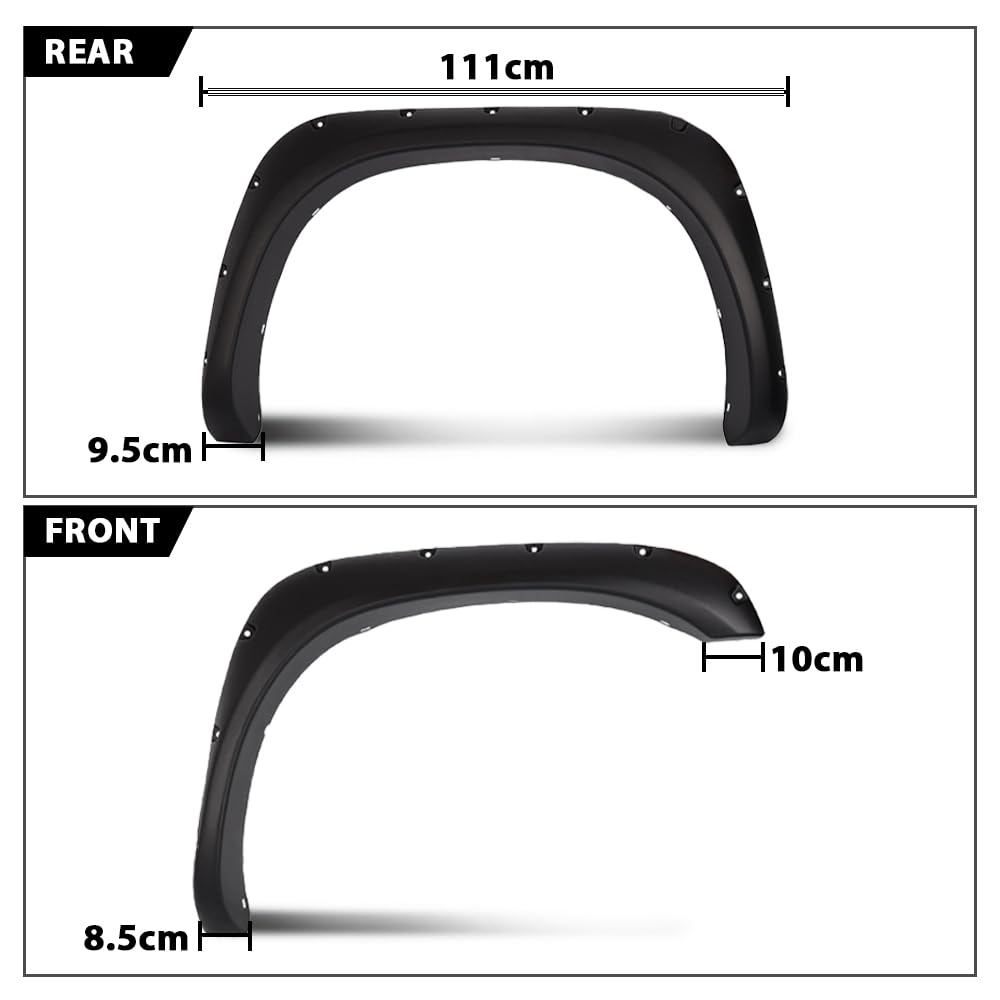 G-PLUS Fender Flares Compatible with Dodge Ram 1500 2002-2008 Fit Dodge Ram 2500 3500 2003-2009 Wheel Opening Molding Arch Trim 4PCS Black