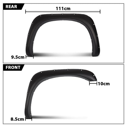 G-PLUS Fender Flares 4 PCS Compatible with Dodge Ram 1500 2002-2008/ Ram 2500 3500 2003-2009 (Not Fit 06-09 8ft Long Bed Models/Dually Models) Textured Pocket-Riveted Wheel Flares Protector Cover