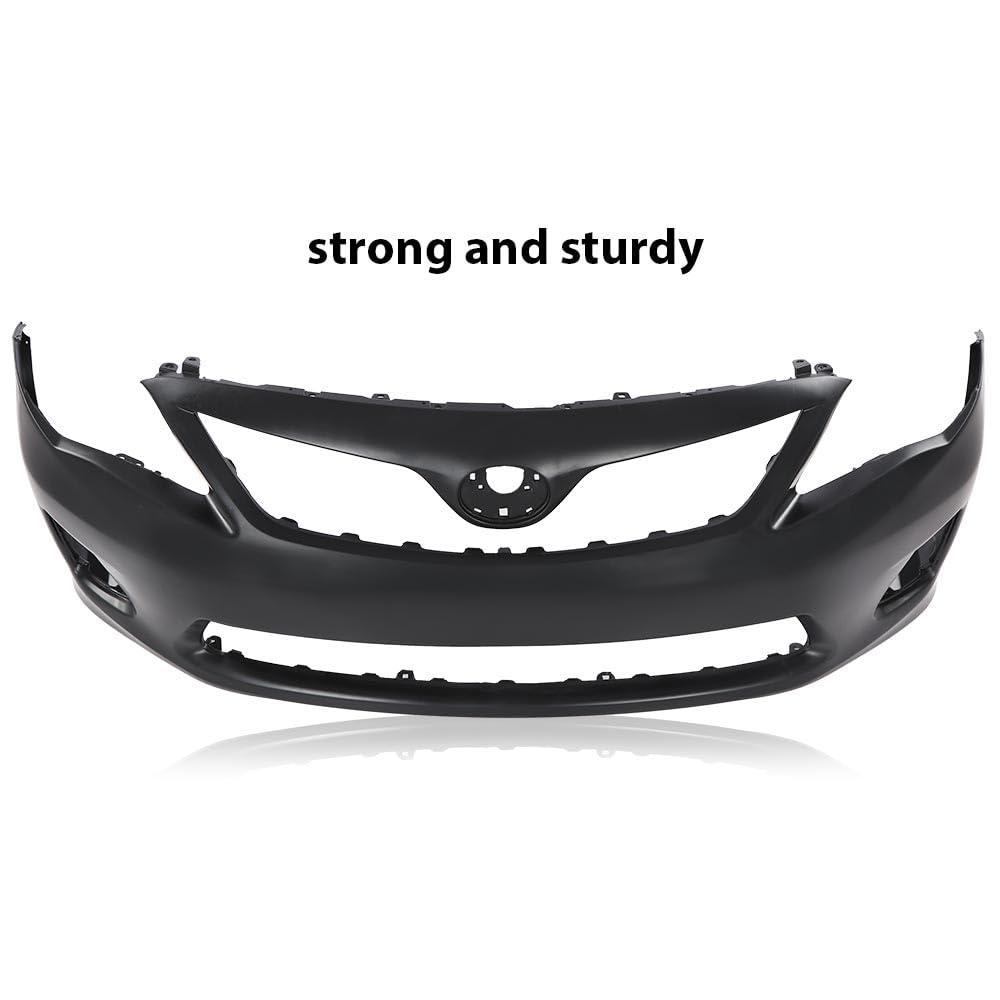 G-PLUS Primed Front Bumper Cover Fascia Compatible with Toyota Corolla Base CE L LE 2011 2012 2013, 5211903901, TO1000372, Black