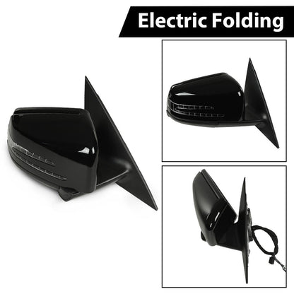 G-PLUS Side Mirror Heated w/Memory Puddle Light Right Passenger Side Compatible with Benz CLA250 (submodel: 4Matic, Base) 2014-2016/Fit Benz CLA45 AMG 4Matic 2014-2016 1178101076 Glossy Black