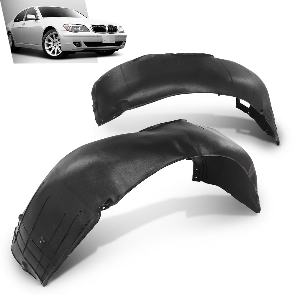 G-PLUS Front Inner Fender Liner 2pcs, Fit BMW 745i 745Li 2002-2005,Fit 750i 750Li 2006-2008, 760i 2004-2006,760Li 2003-2008, LH Driver & RH Right Side, 51718223375, 51718223376, BM1250107, BM1251107