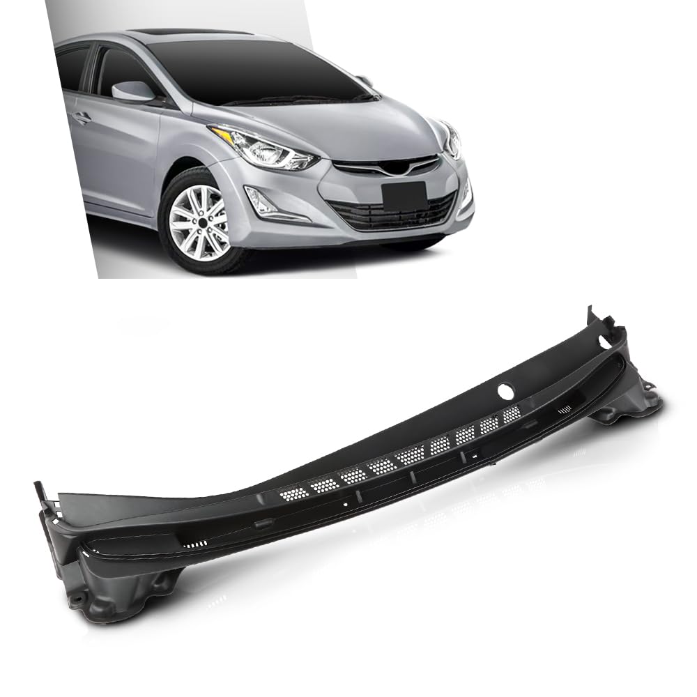 G-PLUS Cowl Top Panel Vent Windshield Wiper Motor Cover Compatible with Elantra 2014-2016 Black