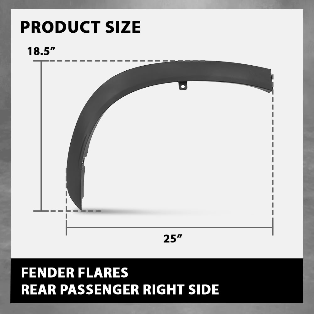 G-PLUS Rear Fender Trim Wheel Arch Molding Passenger Right Compatible with Toyota Highlander 2020-2023 750870E030, TO1791116
