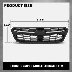 G-PLUS Front Bumper Grille Compatible with Subaru Crosstrek 2018-2020 Black Chrome Additional Angle