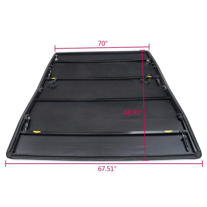 G-PLUS Four Fold Truck Bed Tonneau Cover Compatible with 2009-2021 Dodge Ram 5'7 or 5'8 Bed (No Ram Box)
